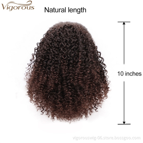 Vigorous Wholesale Price Afro Kinky Curly Hair Extension  Messy Curly Synthetic Short Drawstring Ponytail Hairpiece
